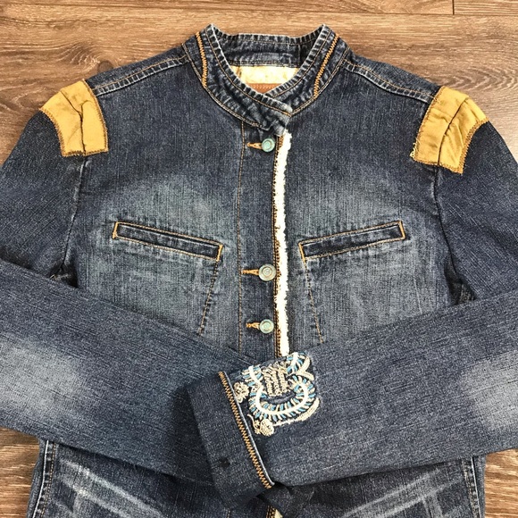 Marithé Francois Girbaud Jeans Women’s Button Down Denim Pacifist Jacket Size XL - Picture 6 of 8